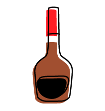 illustration of a bottle of cognac