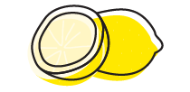 illustration of lemon sliced in half