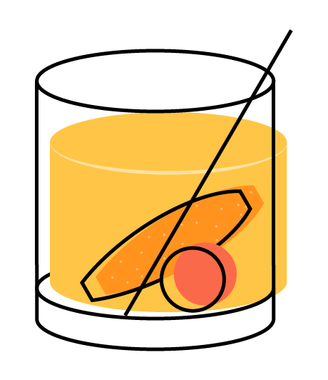 old fashioned drink illustration