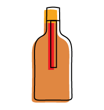 illustration of a bottle of orange liqueur